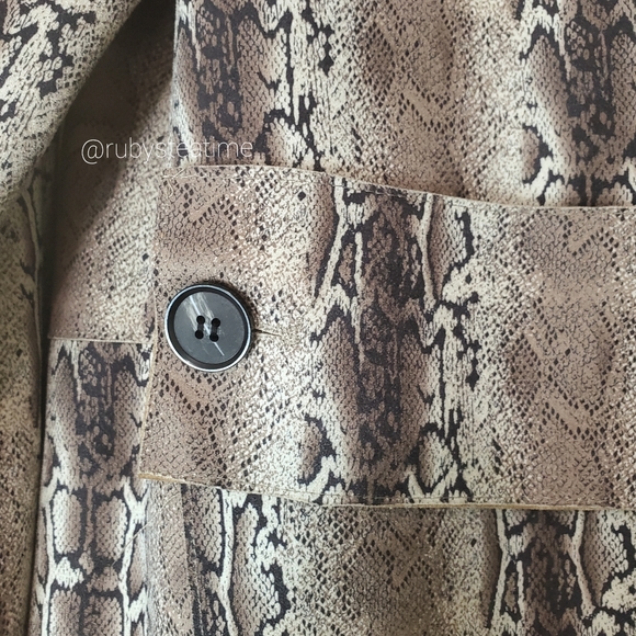 BLANK NYC /ANTHRO Renegade Snake Print Long Blazer Jacket, Vegan Faux Suede, NWT - Picture 9 of 15